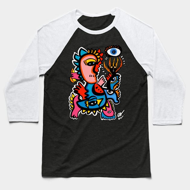 Graffiti Creature and Black Spirit of Life Baseball T-Shirt by signorino